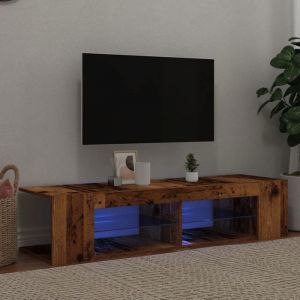 Image de VidaXL Meuble tv avec lumières led vieux bois bois d'ingénierie