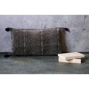 Declikdeco Housse De Coussin Velours Rectangulaire Anthracite 50X30 Cm