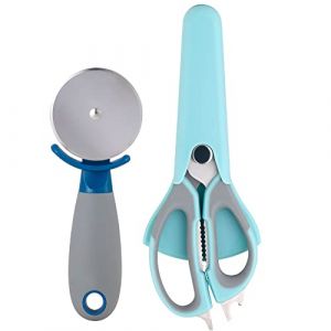 Bergner Roulette & Ciseaux pour pizza bleu/gris