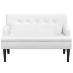 VidaXL Banc avec dossier blanc 112x65,5x75 cm similicuir