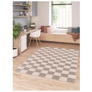 Balta Tapis graphique design recyclé Tergus Gris 120x170