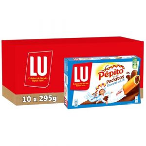 Lu 10 boîtes de 10 sachets de Pockitos - Biscuits barre fourrés au chocolat au lait - (10x295g)