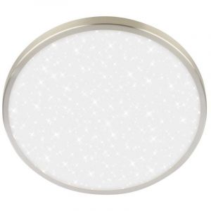 BRILONER - Plafonnier LED avec panneau décoratif, lumière blanche neutre, ciel étoilé, salon, chambre, luminaire plafonnier, 24 x 6 cm, nickel mat