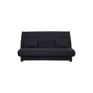 Relaxima Banquette convertible Clic clac SALMA - couchage 130 x 190 rangement int&eacute;gr&eacute; pearl noir