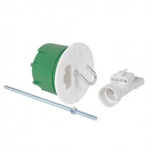 Debflex BOITE POINT DE CENTRE POUR MA&Ccedil;ONERIE DCL + FICHE DOUILLE B22 VERT