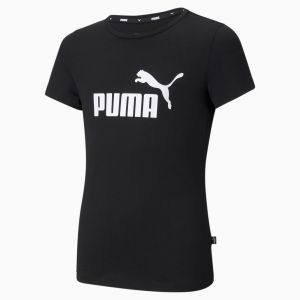 Puma T-Shirt Essentials Logo enfant et adolescent pour Femme, Noir, Taille 152, Vêtements