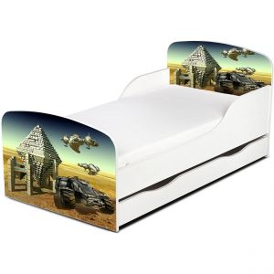 Leomark Moderne Lit d'Enfant Toddler motif Dinosaures Jurassic avec matelas