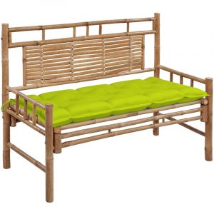 Image de VidaXL Banc de jardin avec coussin 120 cm Bambou Vert vif