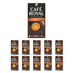 Café Royal 100 Capsules de Café en Aluminium Compatibles NESPRESSO À USAGE DOMESTIQUE - ESPRESSO FORTE - Dosettes by C
