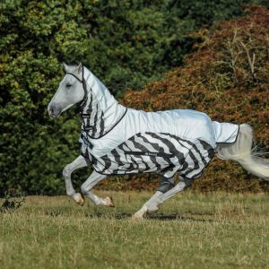 Couverture anti-mouches pour cheval imperm&eacute;able Bucas Rain Zebra