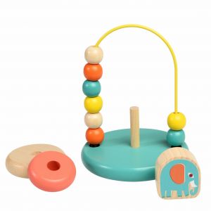 Jeux d'éveil mini boucle de perles et jouet empilable bébé Rex London Wild Wonders