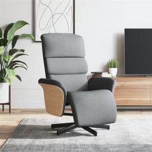 VidaXL Fauteuil réglable avec repose-pieds tissu gris clair