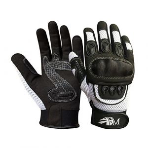 Adm communication Gants Moto Homme Homologu&eacute;s CE &Eacute;t&eacute; Mi-saison Gants Moto Scooter Antid&eacute;rapant Respirant Blanc Taille S M L XL XXL