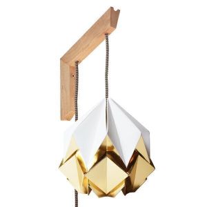Tedzukuri Atelier - Applique murale en bois et suspension Origami Bicolore en Papier