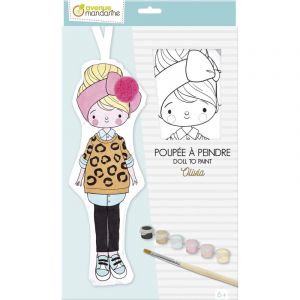 Avenue mandarine Poupée à peindre en tissu - Olivia - H 28 cm