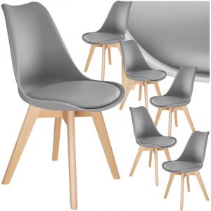 TecTake Lot 6 chaises salle à manger style scandinave forme ergonomique gris