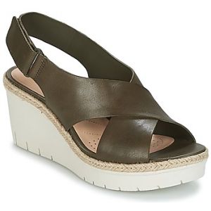 Image de Clarks Palm Glow, Sandales Bride Cheville Femme, Vert (Khaki Leather), 36 EU