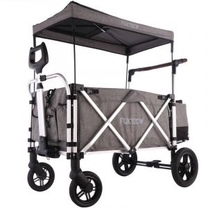 Fuxtec Chariot Super Cruiser Pourpre, L'Original, Collection Family Fux, Chariot de Jardin Pliable pour Enfants, Transport, Plage, Ville, Forêt, à Tirer ou à Pousser, Capacité De Charge 75 kg