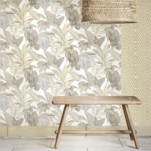 Topchic Papier peint Big Leaves Beige