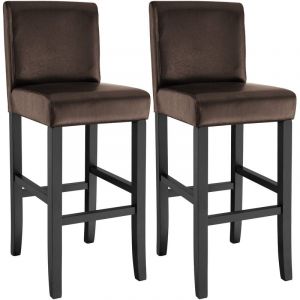 TecTake Lot de 2 chaises de bar - lot de 2 tabourets de bar, tabourets, chaises haute bar - marron