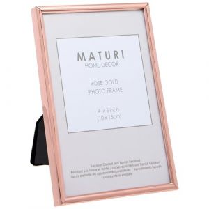 Maturi Cadre photo couleur or rose - Bord fin, 10 x 15 cm
