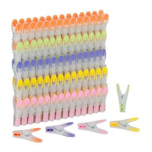 Relaxdays Épingle à Linge, lot Pratique de 75, mâchoires antidérapantes, Ressort Robuste, Multicolore