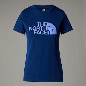 The North Face T-shirt Easy manches courtes bleu oc&eacute;an logo bleu femme - XS