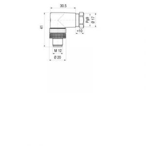 Image de Hirschmann Connecteur circulaire femelle coudé d'alimentation pôles noir IP67 ELWIST 4012 PG9 933 166-100