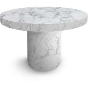 Menzzo Table ronde extensible Suzie Effet Marbre