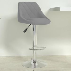 VidaXL Tabouret de bar Gris, clair Velours