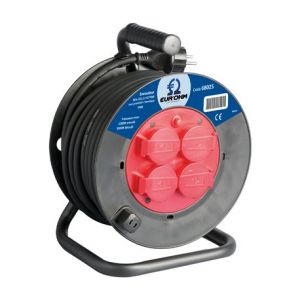 Enrouleur 4 prises 2P+T H07RN-F 3G2,5mm² - IP44 - Noir 20m