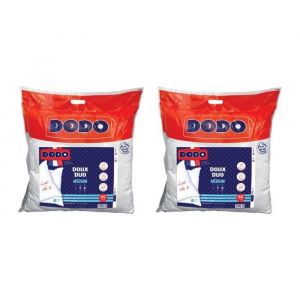 Dodo Lot de 2 oreillers toucher peau de pêche - 60 x 60 cm - DOUX DUO
