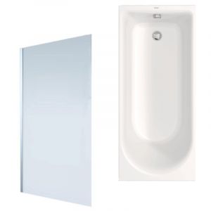Duravit Baignoire droite D-Neo170 x75 cm + Pare Bain gauche AURYS Mist 1 chrom&eacute;