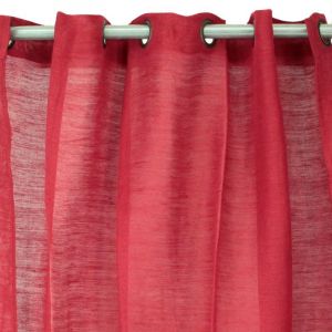 Thedecofactory TRIBU - Rideau en jute et coton tomate 150x250 - Rouge