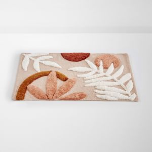 Tapis de bain coton, Aurès Rose/Caramel Taille 50X70 cm