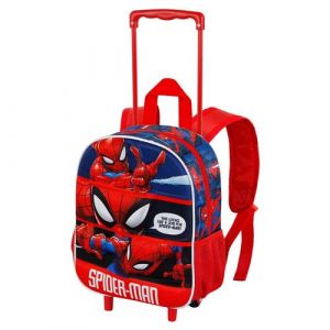 Sac à dos 3D à Roulettes Petit - Marvel Spiderman Stronger - Rouge - Taille Unique