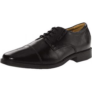 Clarks Tilden Cap, Derbies à lacets homme, Noir - Cuir noirci, 43