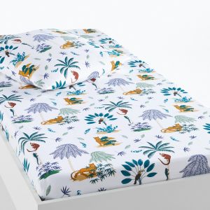 Image de Drap housse coton biologique, Petite Jungle Imprimé Taille 160x200 cm;90x140cm