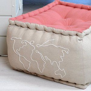 Image de LOVELY CASA Coussin de sol grande hauteur (H30 cm) Citytravel Beige