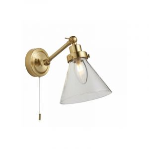 Endon Applique murale Faraday 1 ampoule Acier,verre Laiton satiné,verre transparent - Laiton