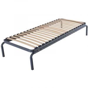 Sedac - Lit métallique - 80x190 - 20 lattes bois - Made in France - Gain de place - Gris