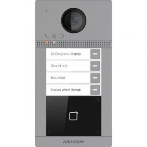 Hik vision Interphone vidéo DS-KV8413-WME1(C) 2 MP Wi-Fi PoE, 4 boutons d'ouverture, carte MF, IP65