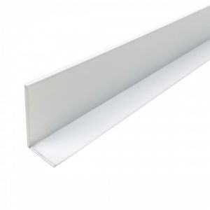 Corni&egrave;re in&eacute;gale en aluminium laqu&eacute; blanc RAL 9016 - longueur 4 m - 20 x 40 x 1,3 mm Atrius