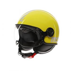 Momo Design MOMODESIGN - FGTR Classic E2206, Casque Jet Moto, Casque Jet Homologué ECE, Casque Jet Ouvert Scooter, Homme et Femme, Léger avec Visière, pour Hommes et Femmes, Candy Yellow/White, S