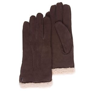Isotoner Gants cuir femme - Marron - Taille Large
