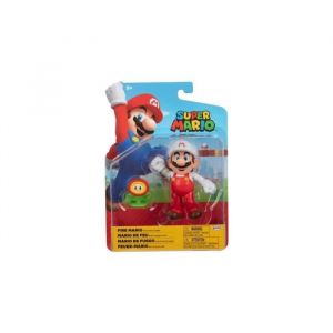 Jakks Pacific Jouets Figurine Super Mario : Mario de feu avec Fleur de feu - Tortue - Figurine articule Collection 10 cm - Enfant