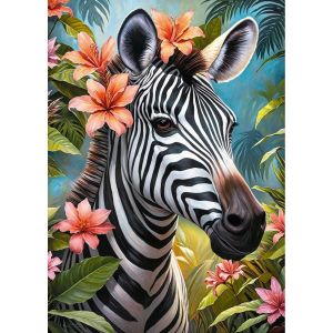 Puzzle 1000 pièces : dame zèbre
