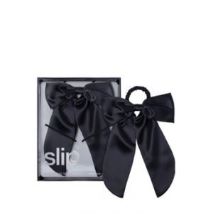 Slip Pure Silk Hair Bow - Black Élastique cheveux
