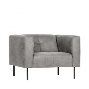 Image de Made by Woood SKIN - Fauteuil en simili - Gris clair