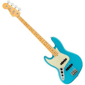 Fender American Professional II Jazz Bass LH Miami Blue MN basse électrique pour gaucher avec étui